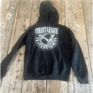 Street League Skateboarding Hoodie Black Gildan Heavy Blend Small SLS Graphic